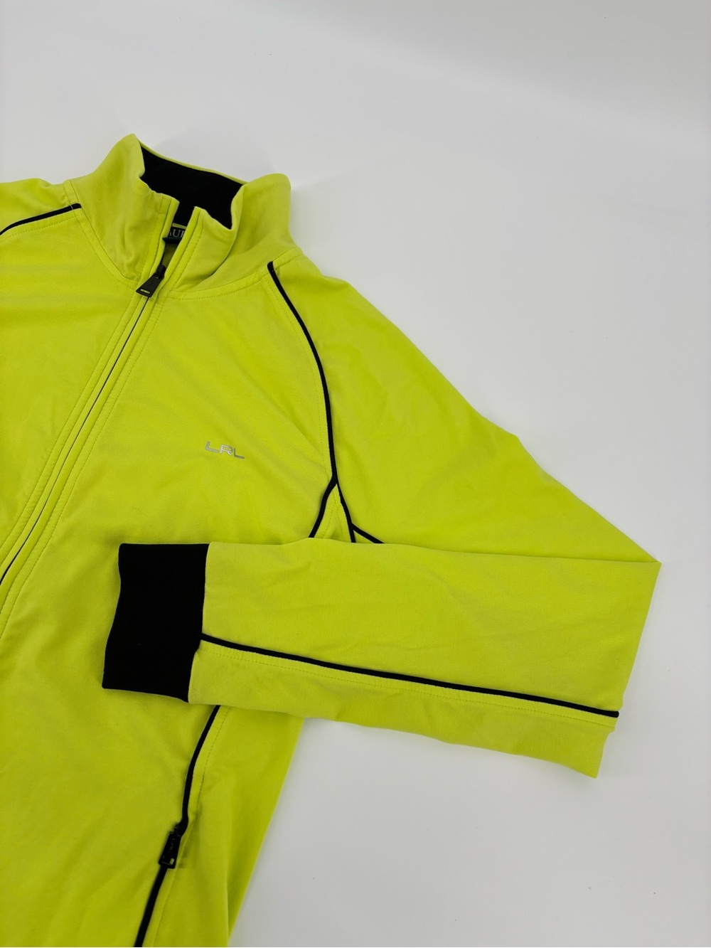 Ralph Lauren Jacket Womens Medium M‎ Lime Neon Green Full Zip Track LRL